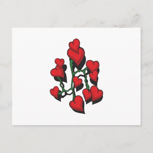 Rode Hart Tattoo Ontwerp Briefkaart (Voorkant)