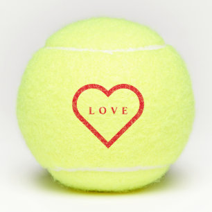 Rode Hart Tennis Ballen Gift met Liefde Tekst