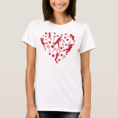 Rode Hart Tennisliefhebber T-shirt (Voorkant)