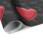 Rode Hart Trendy Liefde Bruiloft Cadeaupapier (Rol Hoek)