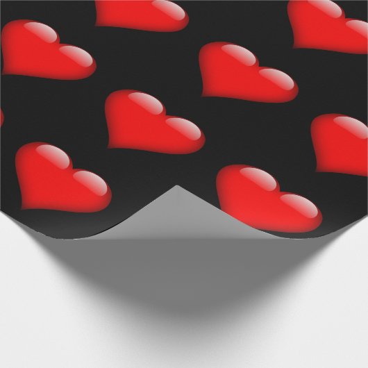 Rode Hart Trendy Liefde Bruiloft Cadeaupapier (Hoek)