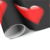 Rode Hart Trendy Liefde Bruiloft Cadeaupapier (Rol Hoek)