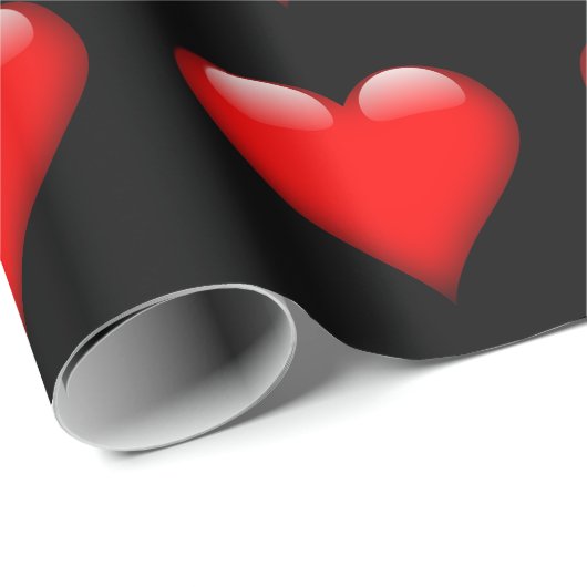 Rode Hart Trendy Liefde Bruiloft Cadeaupapier (Rol Hoek)