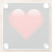 Rode Hart Trendy Liefde Bruiloft Glazen Onderzetter (Achterkant)