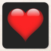 Rode Hart Trendy Liefde Bruiloft Kartonnen Onderzetters (Voorkant)