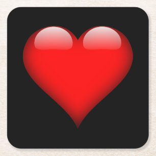 Rode Hart Trendy Liefde Bruiloft Kartonnen Onderzetters