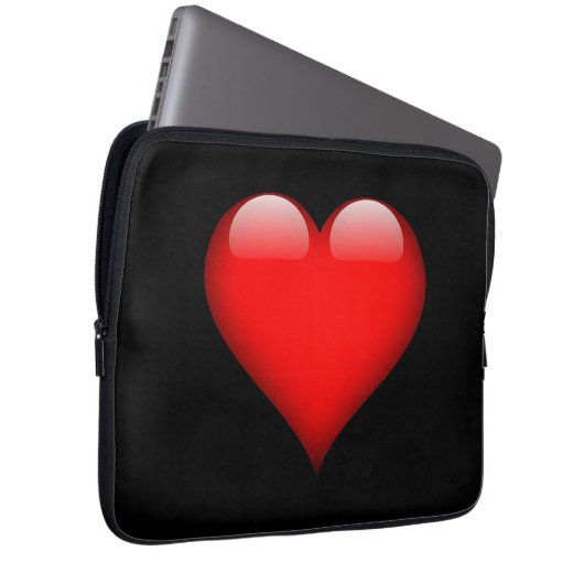 Rode Hart Trendy Liefde Bruiloft Laptop Sleeve (Voorkant Rechts)