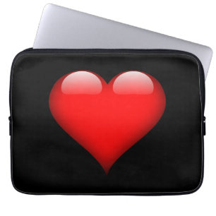Rode Hart Trendy Liefde Bruiloft Laptop Sleeve
