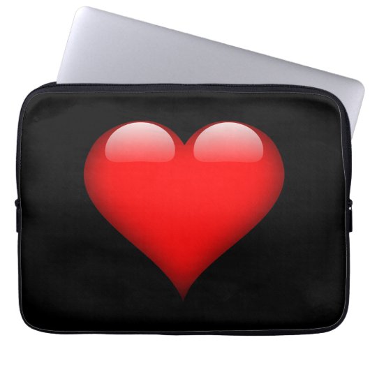 Rode Hart Trendy Liefde Bruiloft Laptop Sleeve (Voorkant)