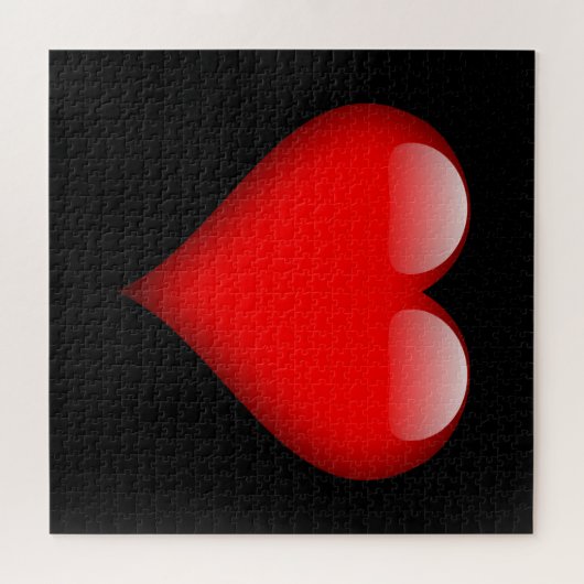 Rode Hart Trendy Liefde Bruiloft Legpuzzel (Horizontaal)