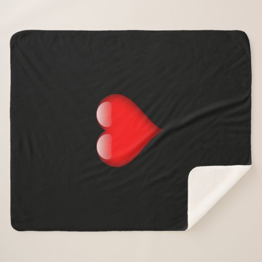 Rode Hart Trendy Liefde Bruiloft Sherpa Deken (Voorkant (horizontaal))