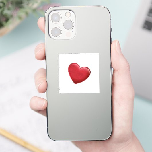 Rode Hart Trendy Liefde Bruiloft Sticker (Telefoon)