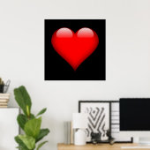 Rode Hart Trendy Liefde Huwelijk Poster (Thuiskantoor)