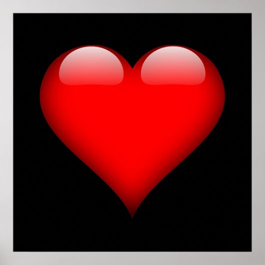 Rode Hart Trendy Liefde Huwelijk Poster (Voorkant)