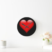 Rode Hart Trendy Liefde Huwelijk Ronde Klok (Huis)