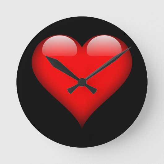 Rode Hart Trendy Liefde Huwelijk Ronde Klok (Voorkant)