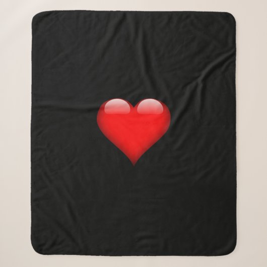 Rode Hart Trendy Liefde Huwelijk Sherpa Deken (Voorkant)