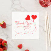 Rode Hart Trouw Dank Je Ballonnen Bruidsfeest Servet (Insitu)