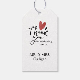 Rode Hart Trouwgeschenk Bedankje Gift Tag Cadeaulabel