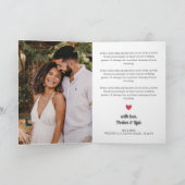 Rode Hart Typografie Liefde & Bedankt Trouwfoto (Binnen)