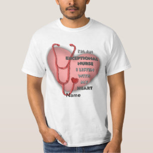Rode hart uitzonderlijke verpleegkundige t-shirt