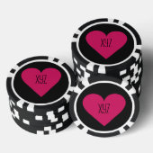 Rode Hart Valentijn aangepaste poker chips (Opstapeling)