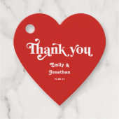 Rode Hart Valentijn Bruiloft Bedankjes Labels (Voorkant)