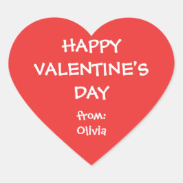 Rode hart valentijn gepersonaliseerde cadeau label