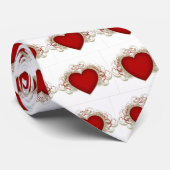 Rode Hart Valentijn Stropdas (Opgerold)