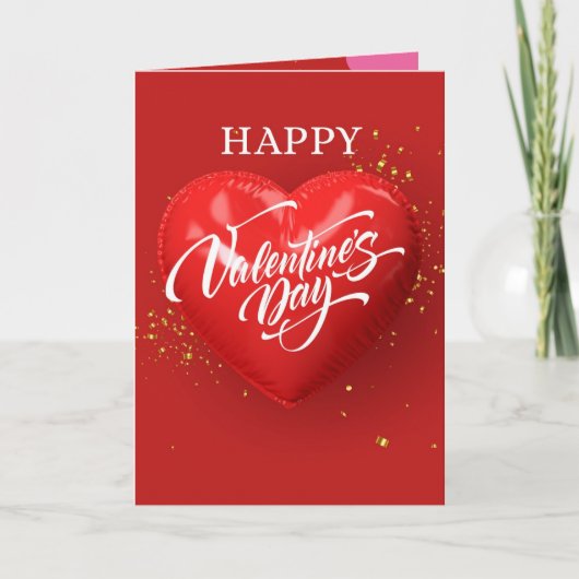 Rode Hart Valentijnkaart Feestdagen Kaart (Voorkant)