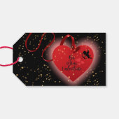 Rode Hart Valentijnsdag Cadeaubijschrift Cadeaulabel (Achterkant Horizontaal)