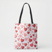 Rode hart Valentijnsdag collage Tote Bag (Voorkant)