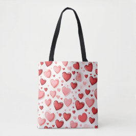 Rode hart Valentijnsdag collage Tote Bag