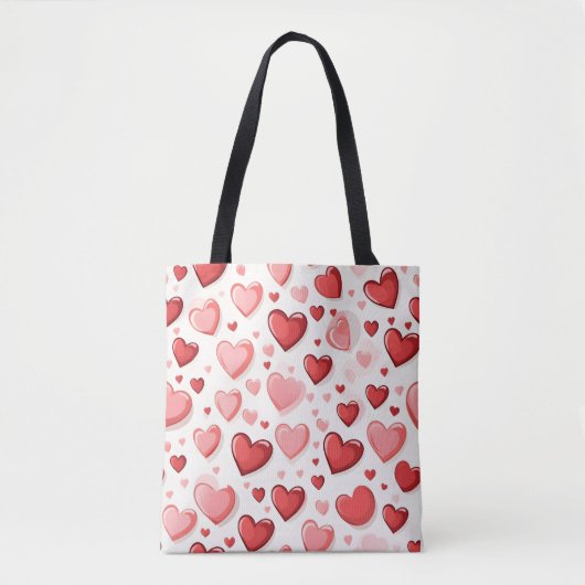 Rode hart Valentijnsdag collage Tote Bag (Voorkant)