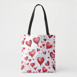 Rode hart Valentijnsdag collage Tote Bag