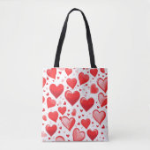 Rode hart Valentijnsdag collage Tote Bag (Voorkant)