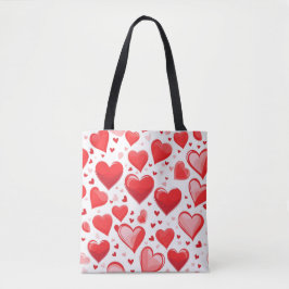 Rode hart Valentijnsdag collage Tote Bag