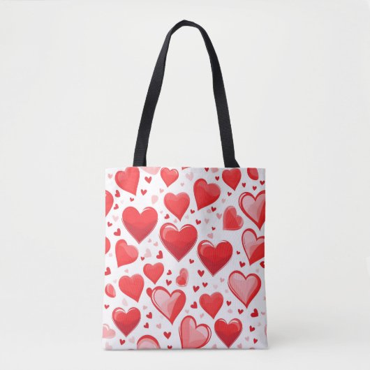 Rode hart Valentijnsdag collage Tote Bag (Voorkant)