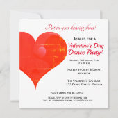 Rode Hart Valentijnsdag Dansfeest Uitnodiging (Voorkant)