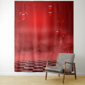 Rode Hart Valentijnsdag Foto Achtergrond Tapestry Wandkleed (In situ)