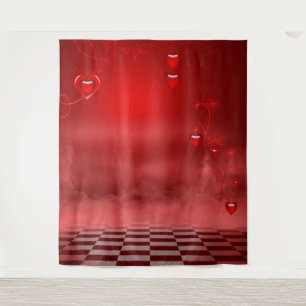 Rode Hart Valentijnsdag Foto Achtergrond Tapestry Wandkleed