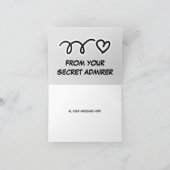 Rode hart Valentijnsdag Kaart van geheime bewonder (Binnen)