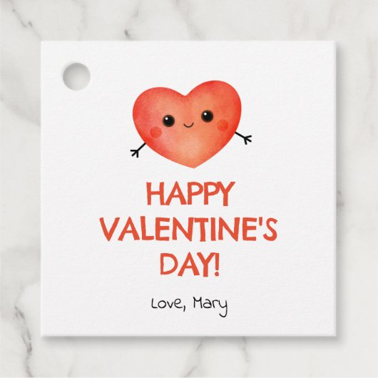 Rode Hart Valentijnsdag label (Voorkant)
