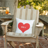 Rode Hart Valentijnsdag Monogram Eerste Letters Aa Buitenkussen (Stoel)