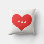 Rode Hart Valentijnsdag Monogram Eerste Letters Aa Buitenkussen (Achterkant)