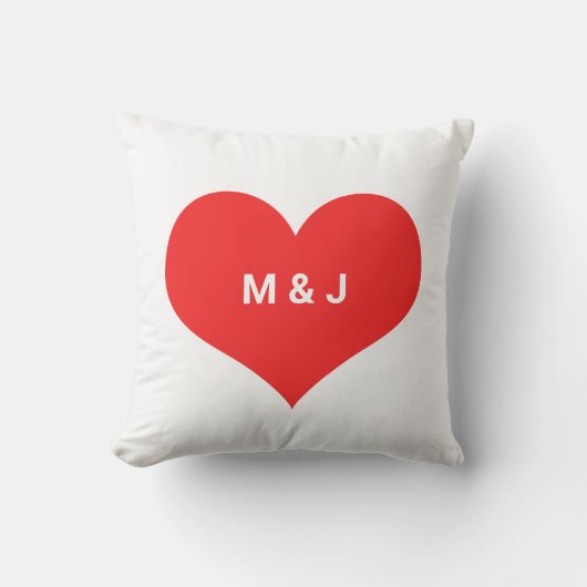 Rode Hart Valentijnsdag Monogram Eerste Letters Aa Buitenkussen (Voorkant)