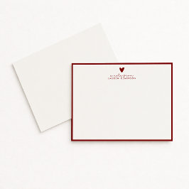 Rode Hart Valentijnsdag Notitiekaart Kaart