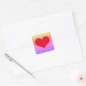 Rode Hart Valentijnsdag Roze Roze Gouden Glitters Vierkante Sticker (Envelop)