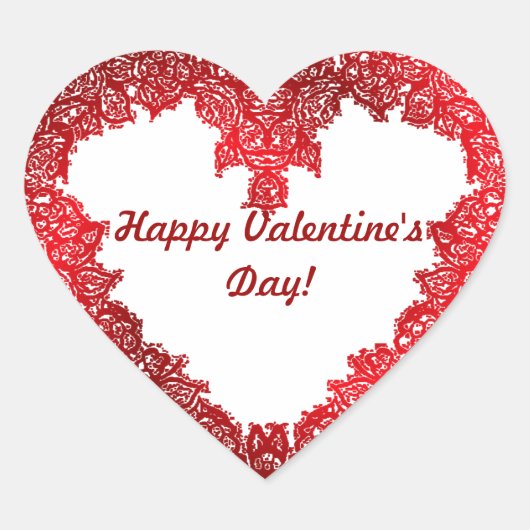 Rode hart Valentijnsdag Sticker (Voorkant)