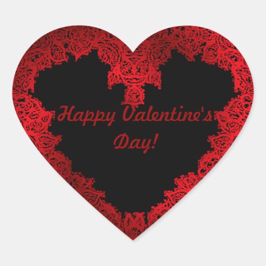Rode hart Valentijnsdag Sticker (Voorkant)